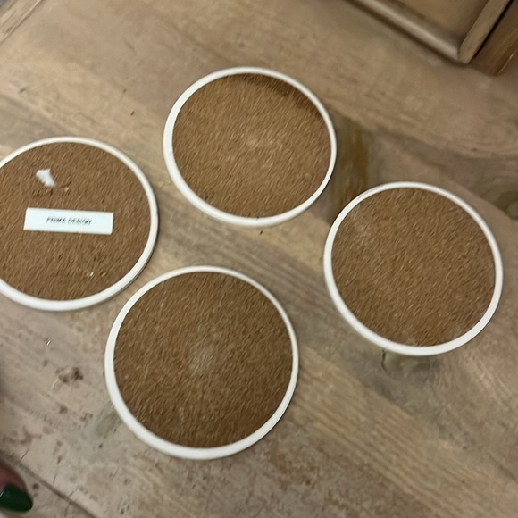 Mushroom Coaster Set of 4 Prima Design Stone Cork Backing - Picture 7 of 7